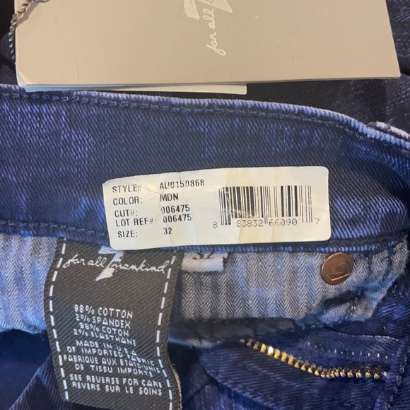 7 for all mankind skinny dark blue acids wash jeans. - Picture 6 of 8